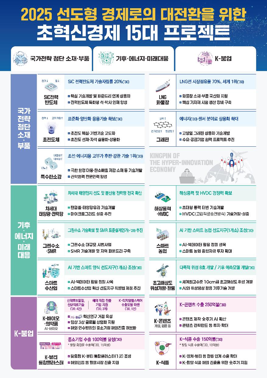 2025 선도형 경제로의 대전환을 위한 초혁신경제 15대 프로젝트
